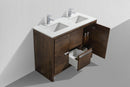 KubeBath Dolce 48 in. Double Sink Rose Wood  Modern Bathroom Vanity with White Quartz Counter-Top, AD648DRW
