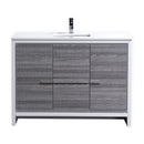 KubeBath Dolce 48 in. Modern Bathroom Vanity with White Quartz Counter Top - Ash Gray, AD648SHG
