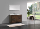 KubeBath Dolce 48 in. Rose Wood Modern Bathroom Vanity with White Quartz Counter-Top, AD648SRW