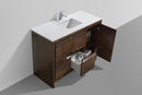 KubeBath Dolce 48 in. Rose Wood Modern Bathroom Vanity with White Quartz Counter-Top, AD648SRW