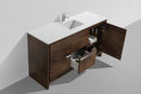 KubeBath Dolce 60 in. Rose Wood Modern Bathroom Vanity with White Quartz Counter-Top, AD660SRW