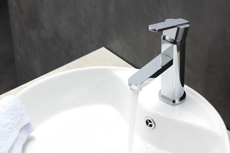 KubeBath Aqua Roundo Single Hole Mount Bathroom Vanity Faucet - Chrome, AFB033