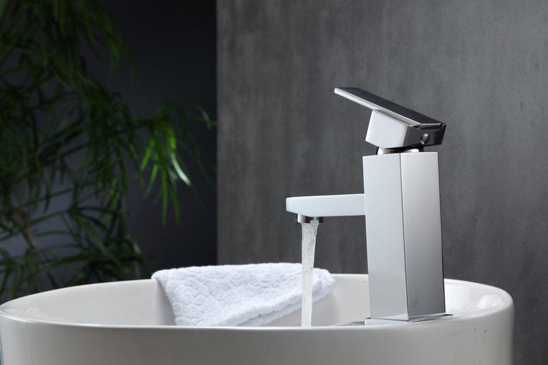 KubeBath Aqua Piazza Single Lever Bathroom Vanity Faucet - Chrome, AFB041