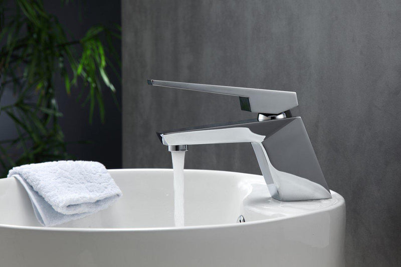 KubeBath Aqua Siza Single Lever Modern Bathroom Vanity Faucet - Chrome, AFB13CH