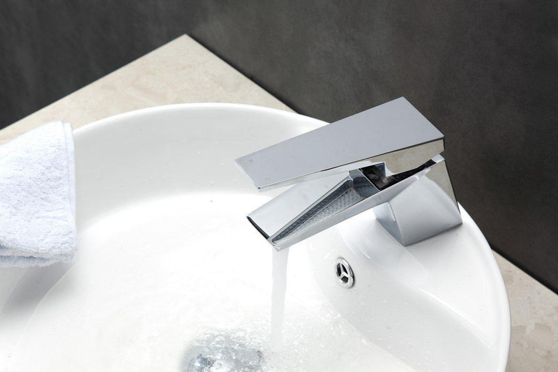 KubeBath Aqua Siza Single Lever Modern Bathroom Vanity Faucet - Chrome, AFB13CH