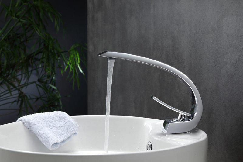 KubeBath Aqua Arcco Single Lever Modern Bathroom Vanity Faucet - Chrome, AFB1638CH