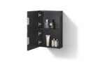 KubeBath Bliss 14" Wide by 24" High Linen Side Cabinet With One Door in Black Wood Finish, ALT24-BK