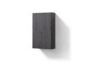 KubeBath Bliss 14" Wide by 24" High Linen Side Cabinet With One Door in High Gloss Gray Oak Finish, ALT24-HGGO
