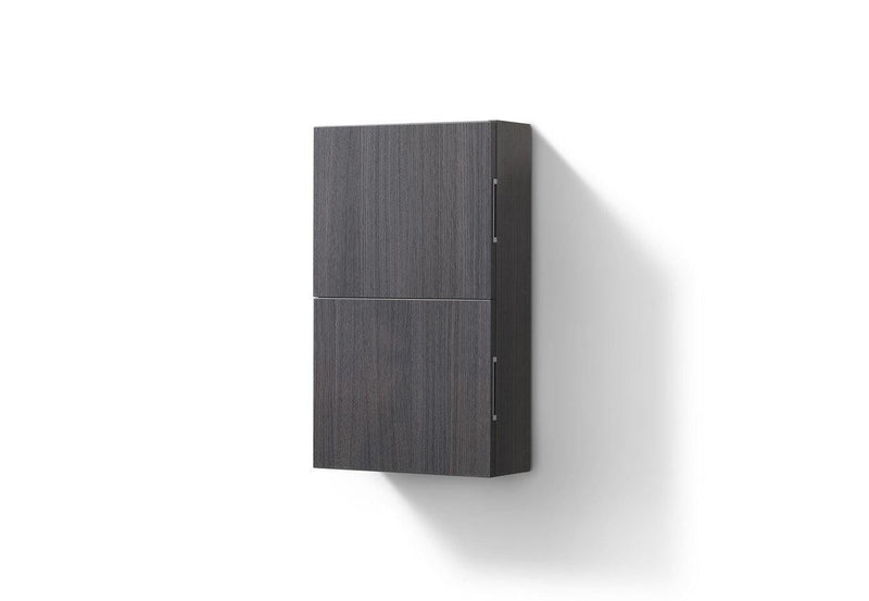KubeBath Bliss 14" Wide by 24" High Linen Side Cabinet With One Door in High Gloss Gray Oak Finish, ALT24-HGGO