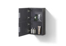 KubeBath Bliss 14" Wide by 24" High Linen Side Cabinet With One Door in High Gloss Gray Oak Finish, ALT24-HGGO