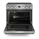 Thor Kitchen 2-Piece Appliance Package - 36-Inch Electric Range and Wall Mount Range Hood in Stainless Steel