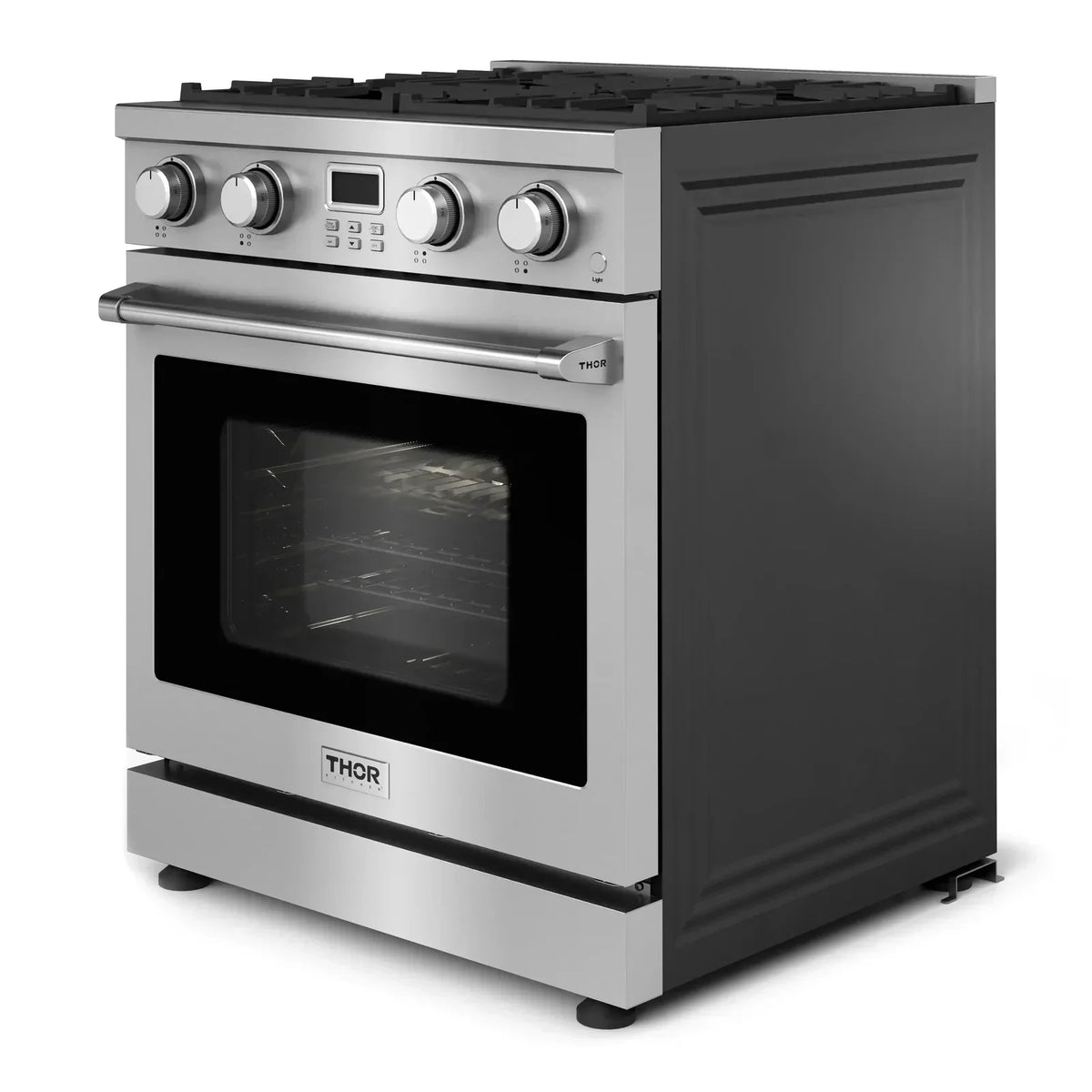 Thor Kitchen 3-Piece Appliance Package - 30-Inch Gas Range, Refrigerator, and Dishwasher in Stainless Steel