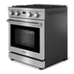 Thor Kitchen 4-Piece Appliance Package - 30-Inch Gas Range, Wall Mounted Range Hood, Refrigerator with Water Dispenser, and Dishwasher in Stainless Steel