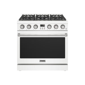 Thor Kitchen 36-Inch Liquid Propane Range in White - Contemporary Professional