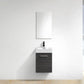 Bliss 16 in. Wall Mount Modern Bathroom Vanity - Gray Oak