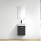 Bliss 16 in. Wall Mount Modern Bathroom Vanity - High Gloss Gray Oak
