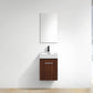 Bliss 16 in. Wall Mount Modern Bathroom Vanity - Walnut