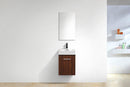 Bliss 16 in. Wall Mount Modern Bathroom Vanity - Walnut