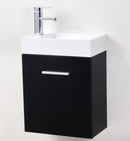 Bliss 18 in. Wall Mount Modern Bathroom Vanity - Black