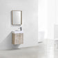 Bliss 18 in. Wall Mount Modern Bathroom Vanity - Nature Wood