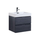 Bliss 24 in. Wall Mount Modern Bathroom Vanity - Gray Oak