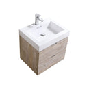 Bliss 24 in. Wall Mount Modern Bathroom Vanity - Nature Wood