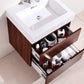 Bliss 24 in. Wall Mount Modern Bathroom Vanity - Walnut