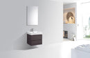 Bliss 24 in. Wall Mount Modern Bathroom Vanity - High Gloss Gray Oak