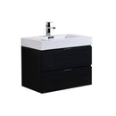 Bliss 30 in. Wall Mount Modern Bathroom Vanity - Black