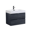 Bliss 30 in. Wall Mount Modern Bathroom Vanity - Gray Oak