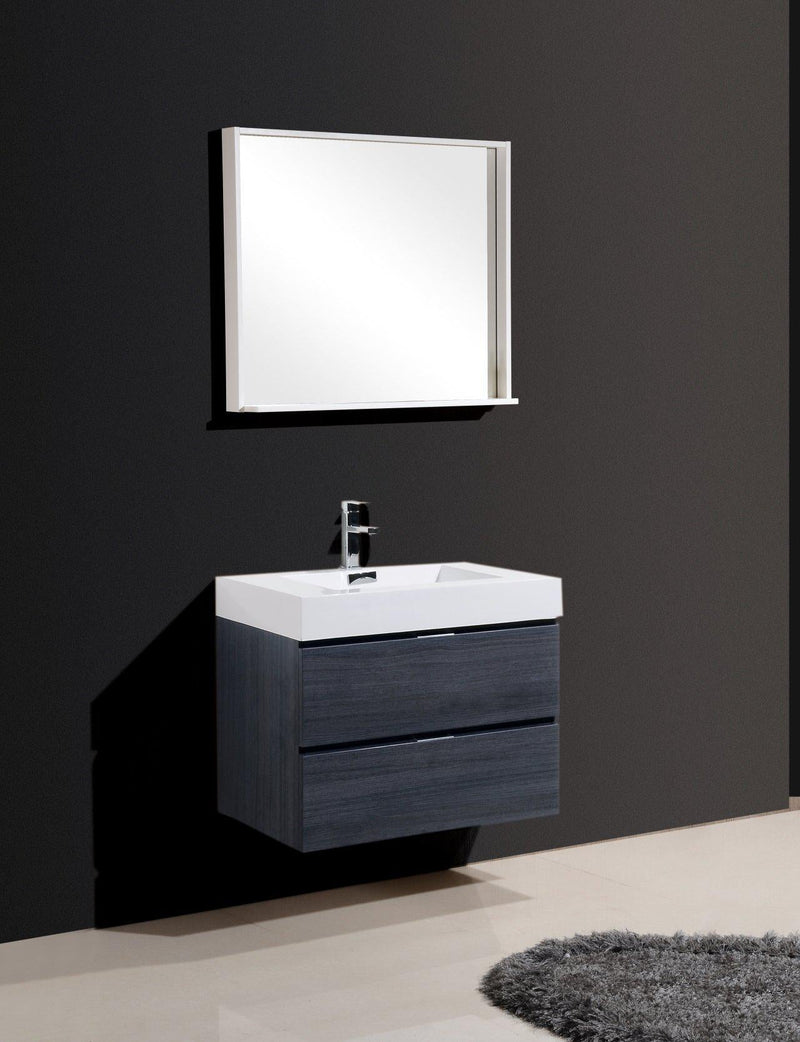 Bliss 30 in. Wall Mount Modern Bathroom Vanity - Gray Oak