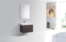 Bliss 30 in. Wall Mount Modern Bathroom Vanity - High Gloss Gray Oak