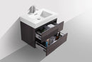 Bliss 30 in. Wall Mount Modern Bathroom Vanity - High Gloss Gray Oak