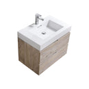 Bliss 30 in. Wall Mount Modern Bathroom Vanity - Nature Wood
