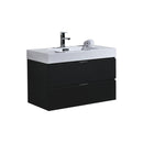 Bliss 36 in. Wall Mount Modern Bathroom Vanity - Black