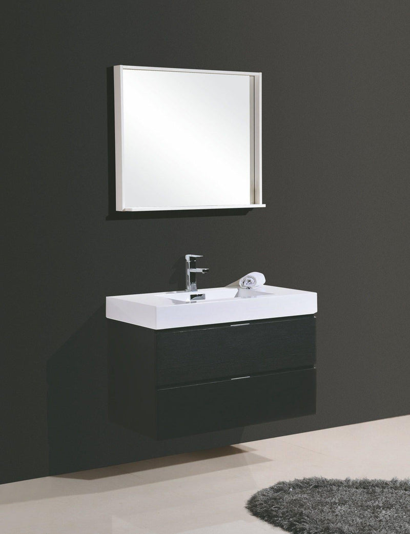 Bliss 36 in. Wall Mount Modern Bathroom Vanity - Black