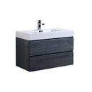 Bliss 36 in. Wall Mount Modern Bathroom Vanity - Gray Oak