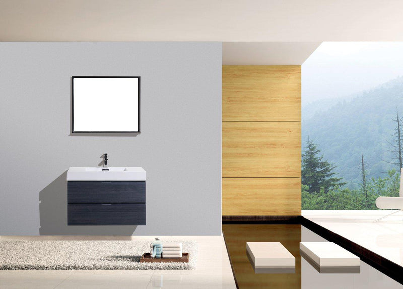Bliss 36 in. Wall Mount Modern Bathroom Vanity - Gray Oak