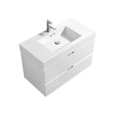 Bliss 36 in. Wall Mount Modern Bathroom Vanity - High Gloss White