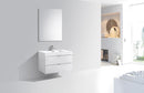 Bliss 36 in. Wall Mount Modern Bathroom Vanity - High Gloss White