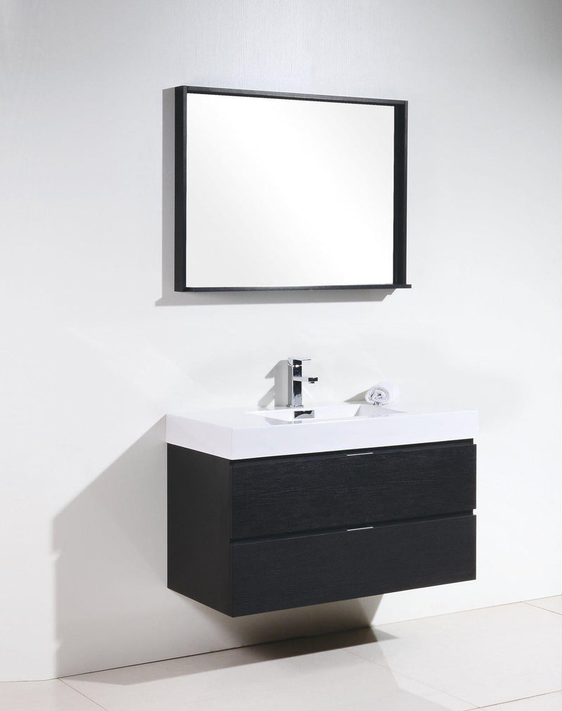 Bliss 40 in. Wall Mount Modern Bathroom Vanity - Black