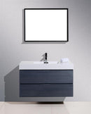 Bliss 40 in. Wall Mount Modern Bathroom Vanity - Gray Oak