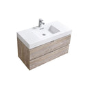 Bliss 40 in. Wall Mount Modern Bathroom Vanity - Nature Wood