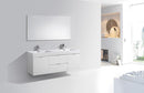 KubeBath Bliss 60 in. Double Sink Wall Mount Modern Bathroom Vanity - High Gloss White, BSL60D-GW