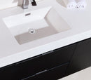 KubeBath Bliss 60 in. Single Sink Wall Mount Modern Bathroom Vanity - Black, BSL60S-BK