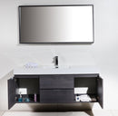 KubeBath Bliss 60 in. Single Sink Wall Mount Modern Bathroom Vanity - Gray Oak, BSL60S-GO