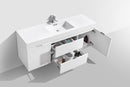 KubeBath Bliss 60 in. Single Sink Wall Mount Modern Bathroom Vanity - High Gloss White, BSL60S-GW
