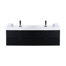 Bliss 72 in. Double Sink Wall Mount Modern Bathroom Vanity - Black