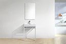 KubeBath Haus 24 in. Stainless Steel Console w/ White Acrylic Sink - Chrome, CH24