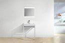 KubeBath Haus 24 in. Stainless Steel Console w/ White Acrylic Sink - Chrome, CH24